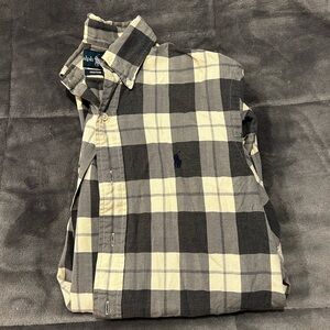 Ralph Lauren Black & Cream Plaid Button-Down Shirt